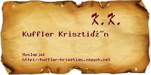 Kuffler Krisztián névjegykártya